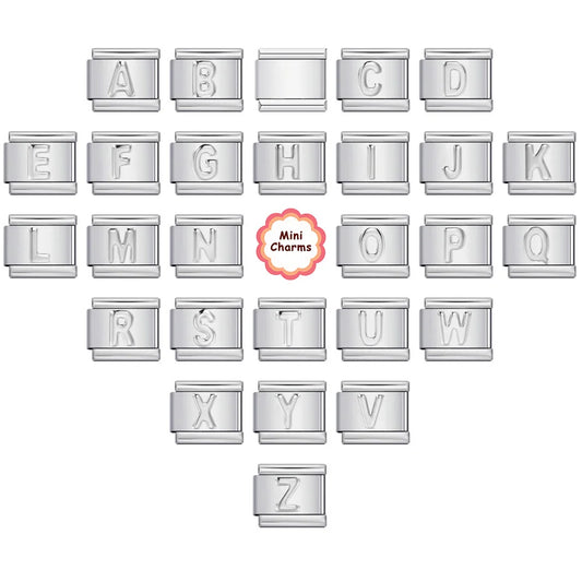 Silver Color 26 English Letters 134
