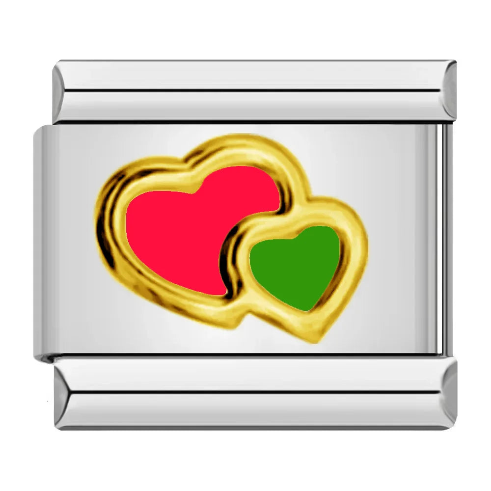 Heart Italian Charms Links 447