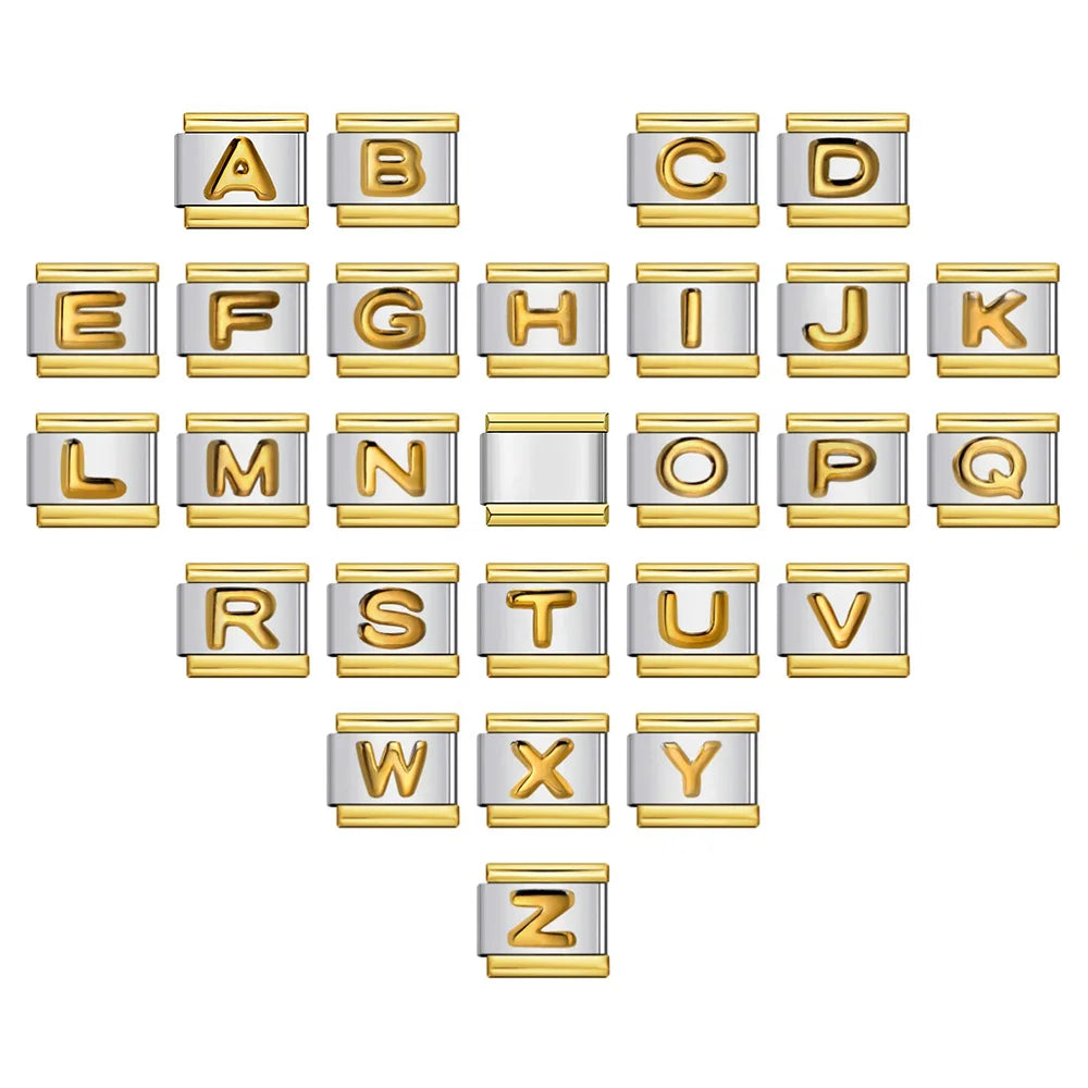 Gold Color 26 English Letters 340