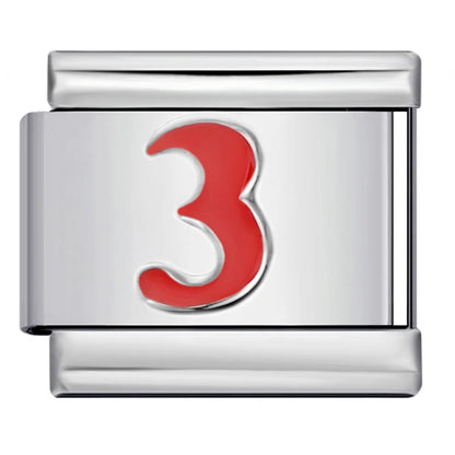 Red  0-9 Number Italian Charm 281