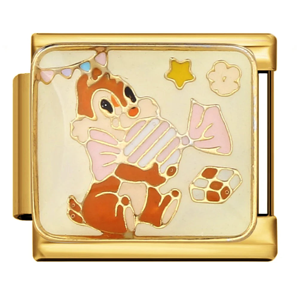 Gold Color Italian Charm Link 381