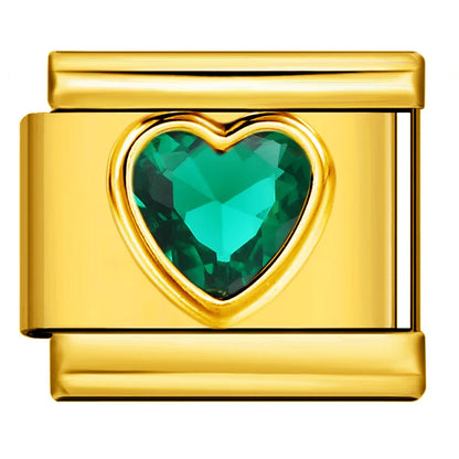 Gold Color Zirconia Italian Charm 507