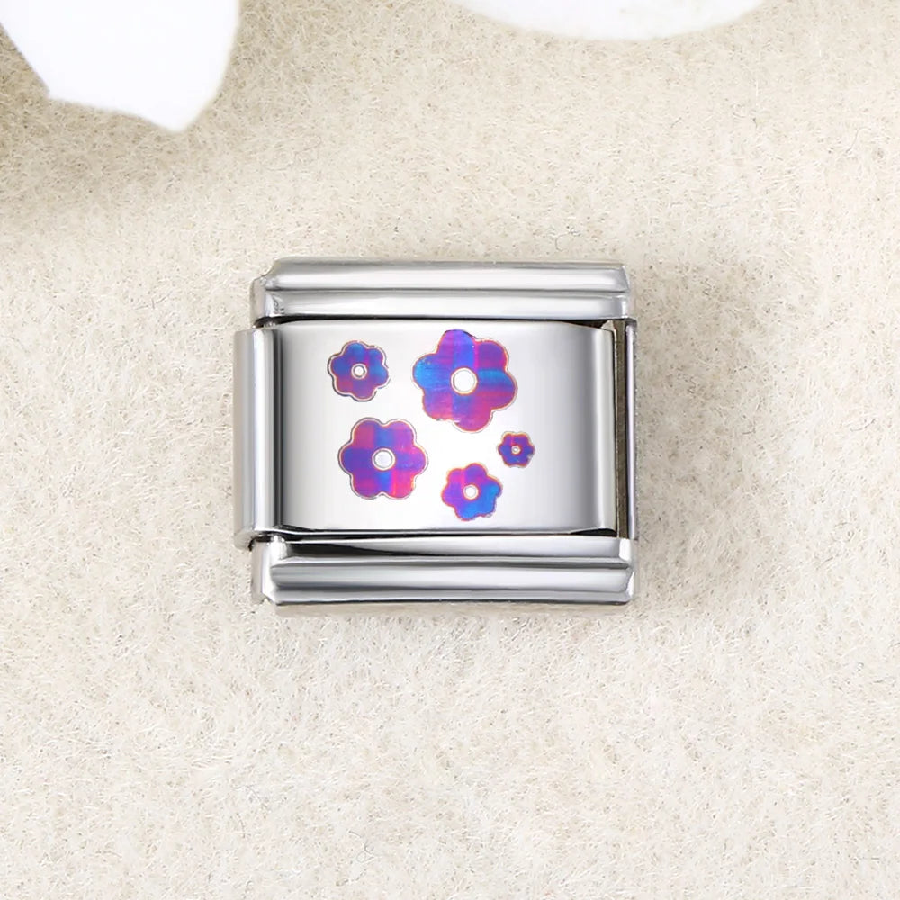 UV Laser Italian Charm Link 456