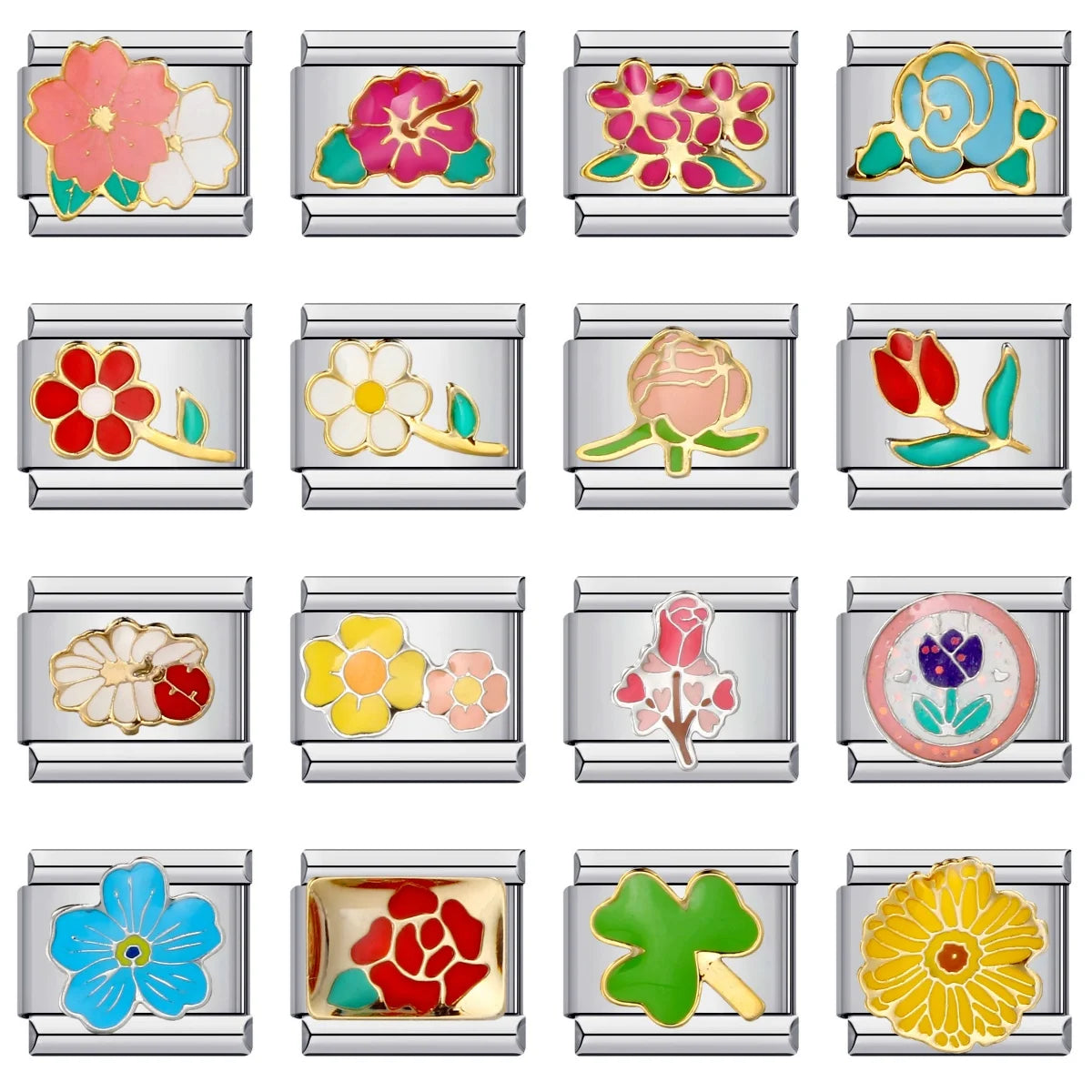 Flower Italian Charm Links 073