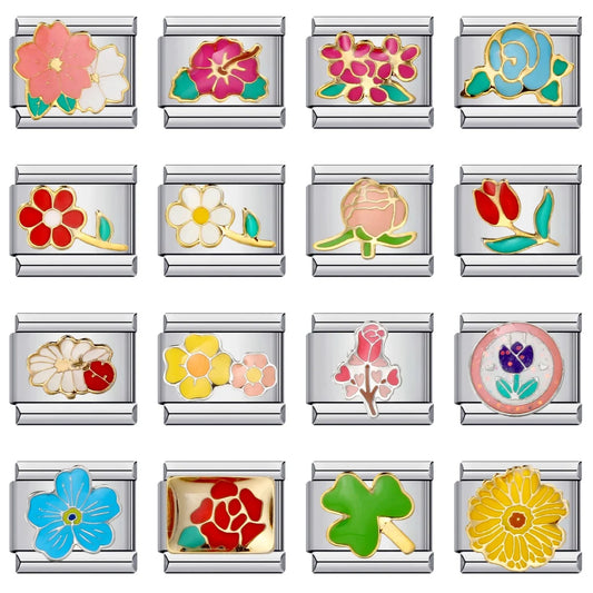 Flower Italian Charm Links 073