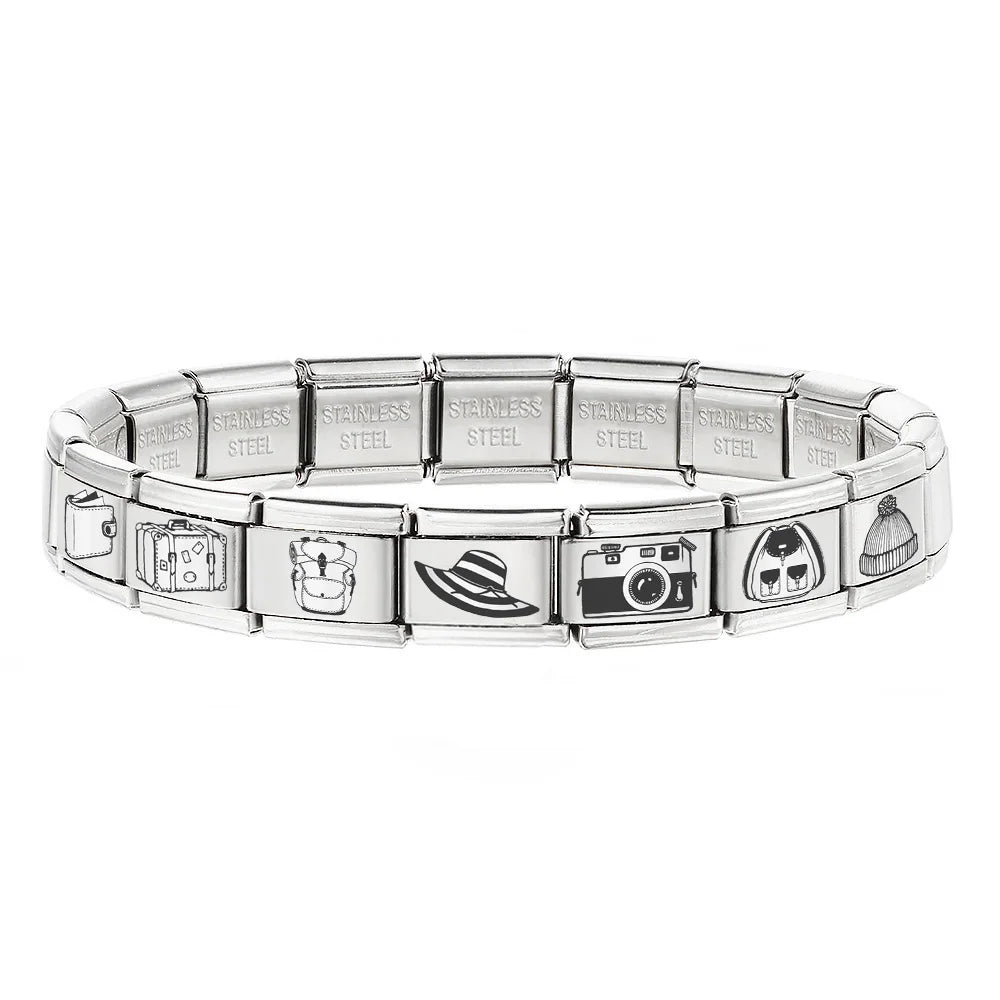 Laser Italian Charm Link 499