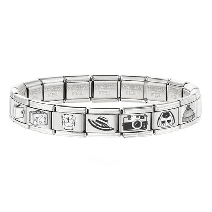 Laser Italian Charm Link 499