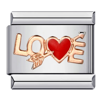 Love Heart Italian Charm Links 080