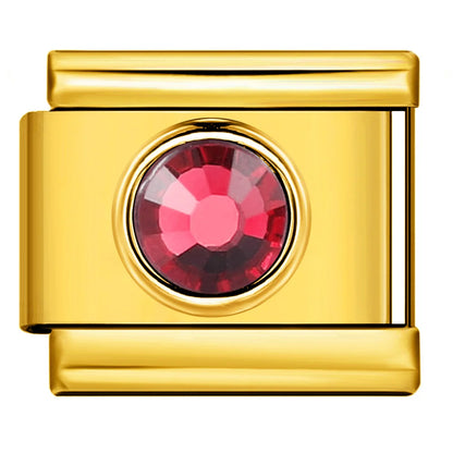 Gold Color Zirconia Italian Charm 507