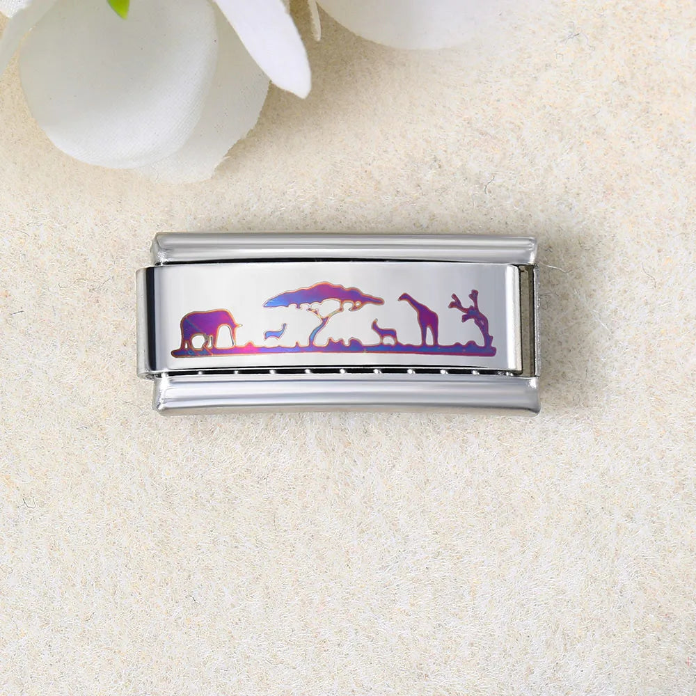 UV Laser Italian Charm Link 456