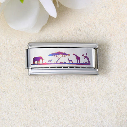 UV Laser Italian Charm Link 456