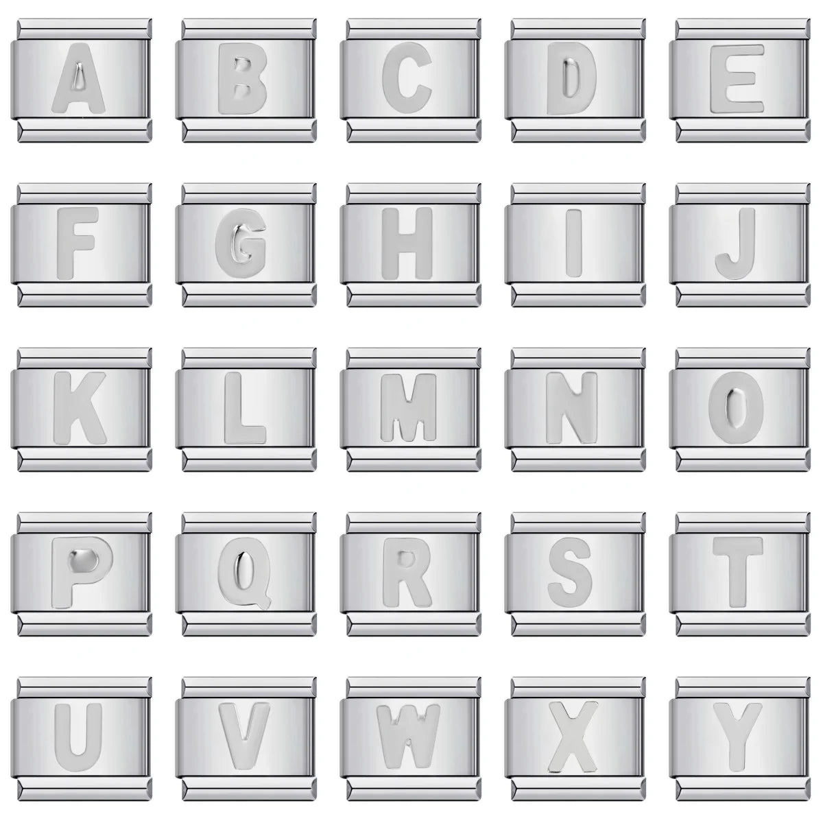 Silver Color 26 English Letters 125