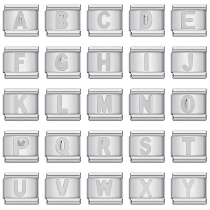 Silver Color 26 English Letters 125