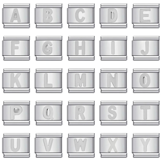 Silver Color 26 English Letters 125