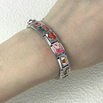 Rainbow Italian Charm Links 086