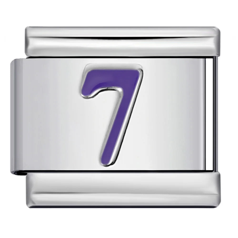 Purple Number 0-9 Italian Charm 284