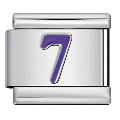 Purple Number 0-9 Italian Charm 284