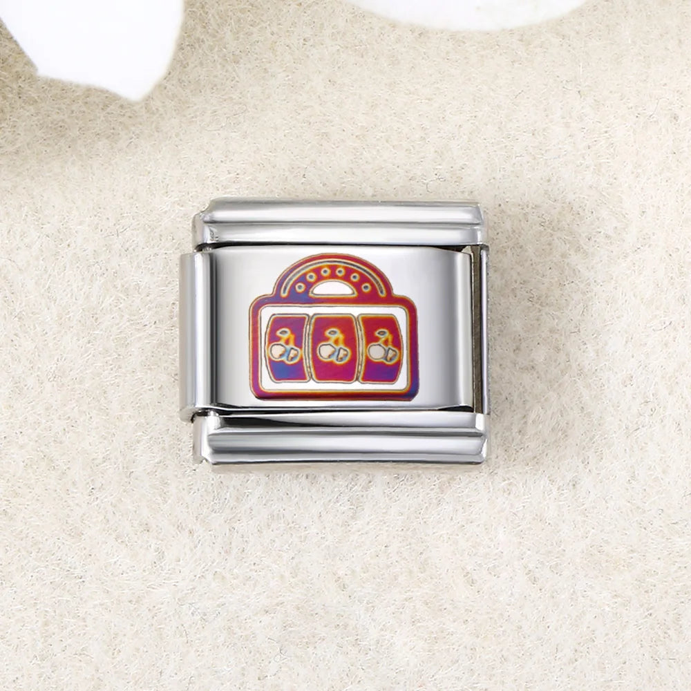 UV Laser Italian Charm Link 455