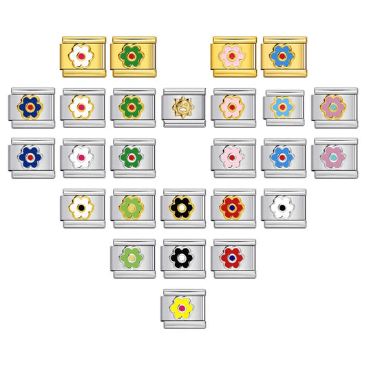 Flower Italian Charm Link 449