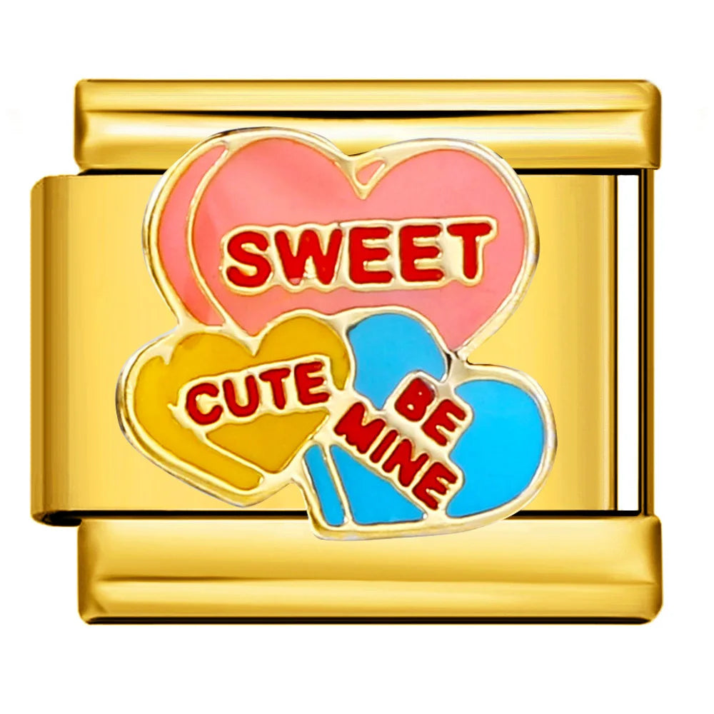 Gold Color Italian Charm Link 484